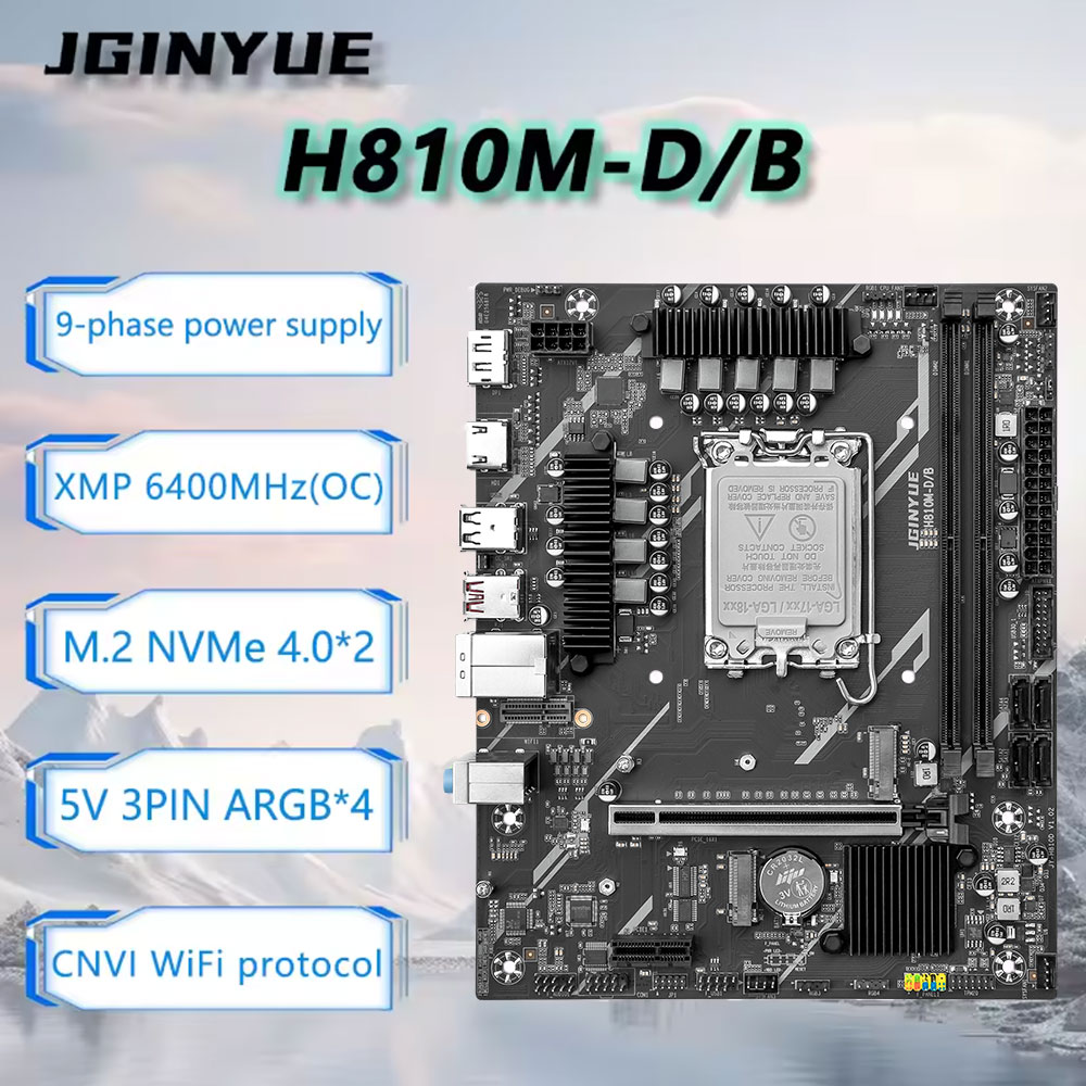 Placa base JGINYUE H810 Intel  - Ddr5 64Gb reseña y precio